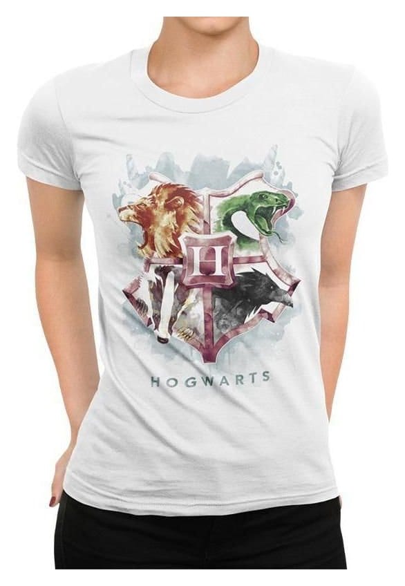 Harry Potter T-Shirt Water Colour Crest Size XL