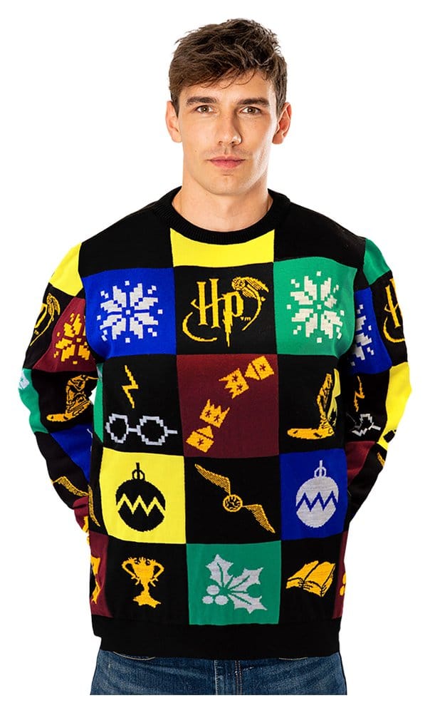 Harry Potter Christmas Sweater Deluxe Patchwork Knitted Size XXL