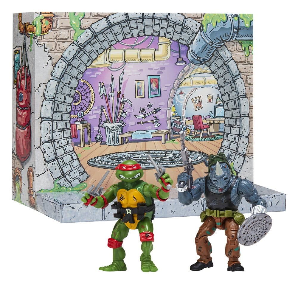 Teenage Mutant Ninja Turtles: Remastered Action Figures Raphael vs. Rocksteady