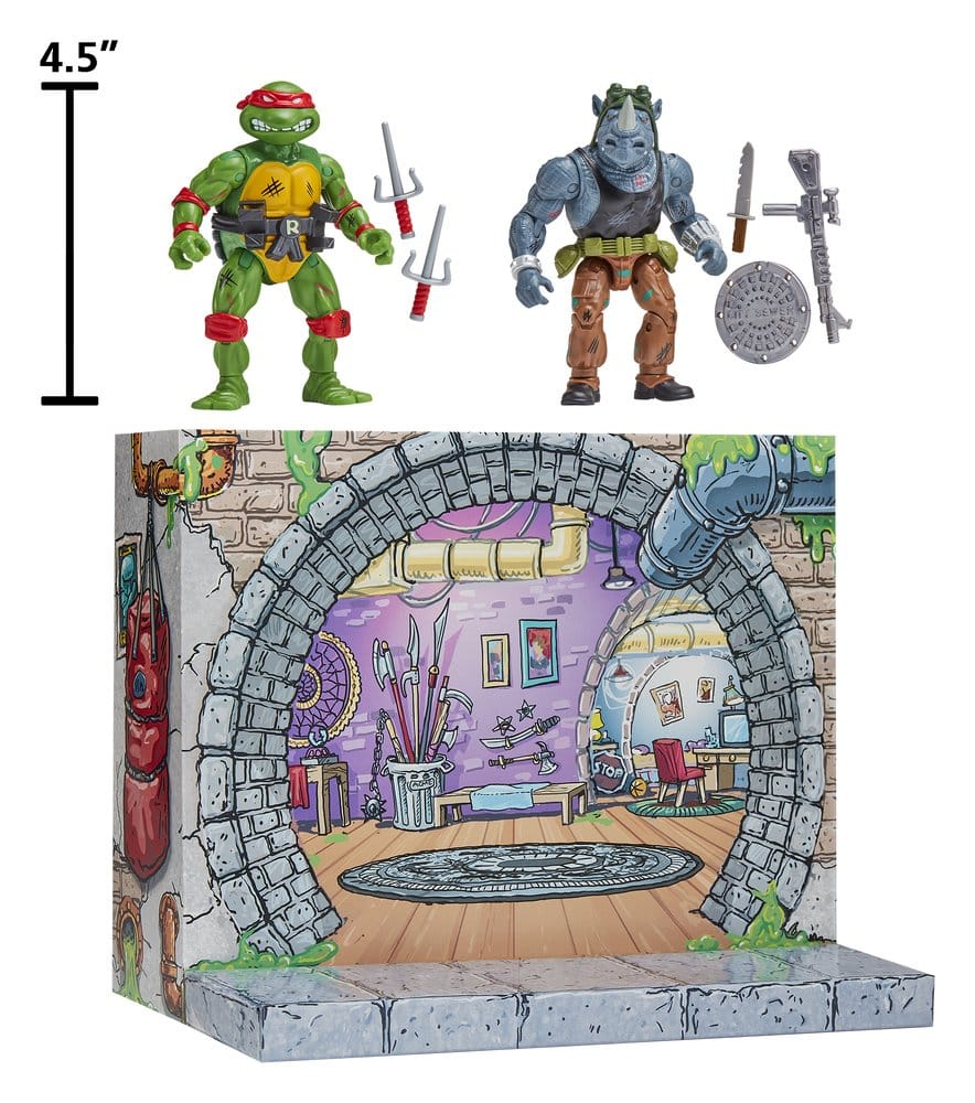 Teenage Mutant Ninja Turtles: Remastered Action Figures Raphael vs. Rocksteady
