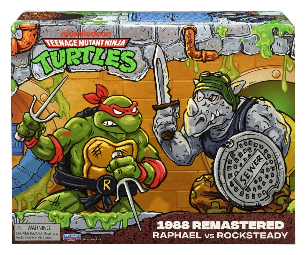 Teenage Mutant Ninja Turtles: Remastered Action Figures Raphael vs. Rocksteady