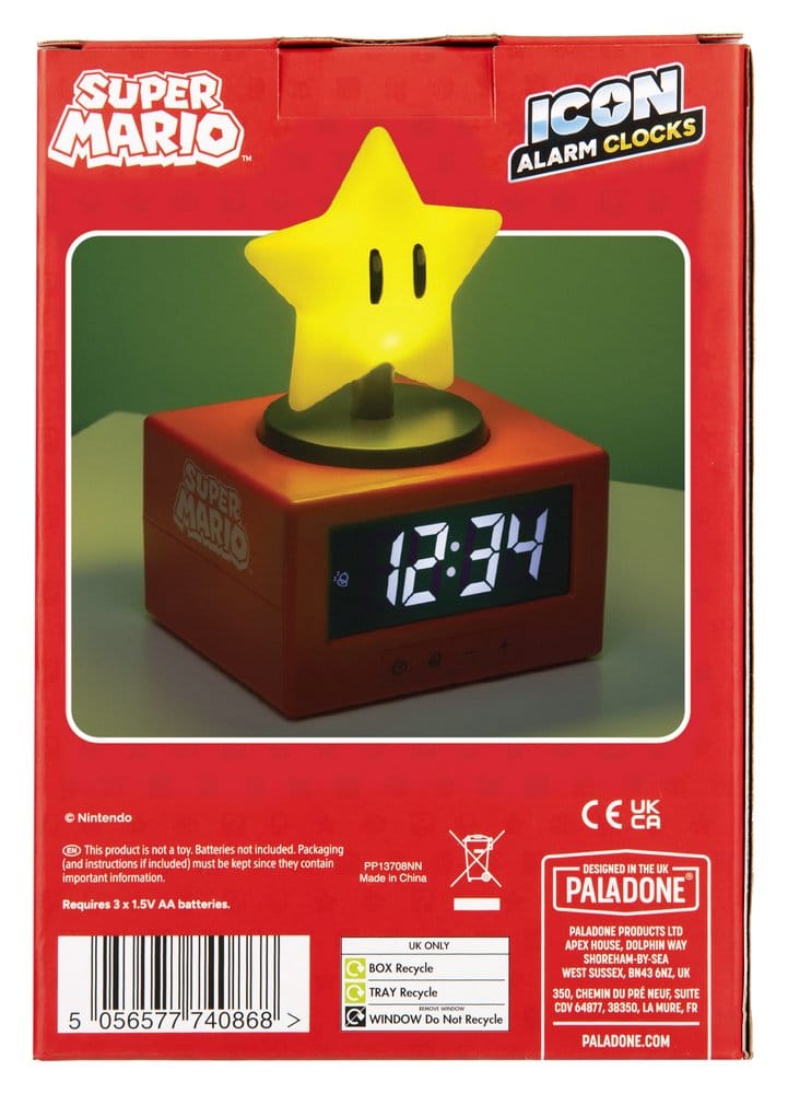Super Mario Icon Alarm Clock Super Star 15 cm