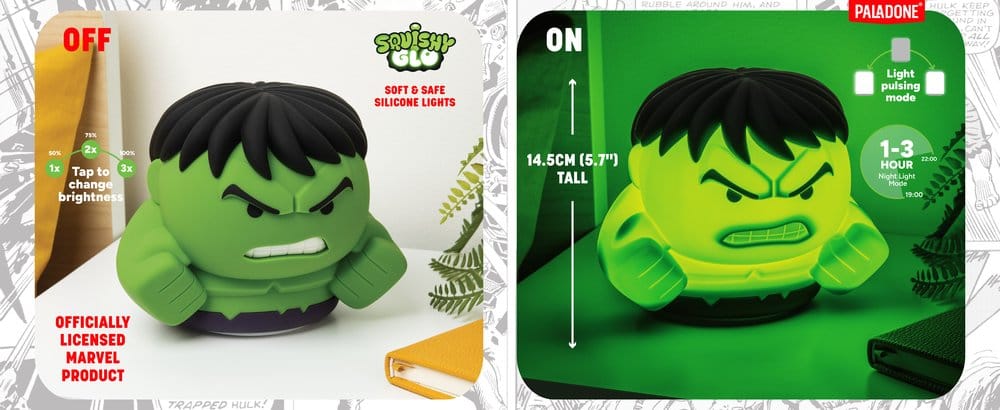 Marvel Universe SquishyGlo Silicon Light Hulk Rechargeable 15 cm