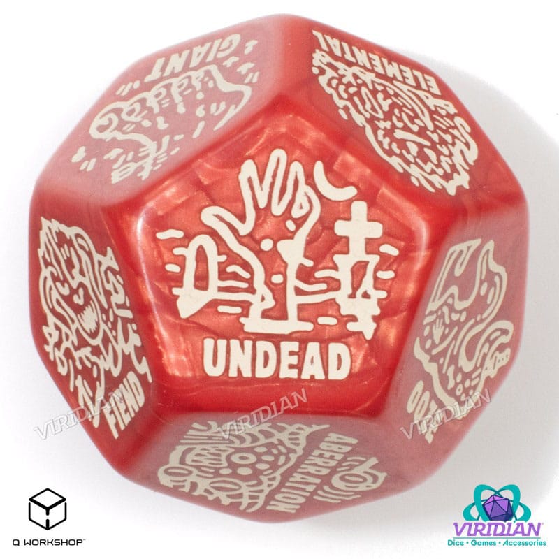 Viridian Jumbo Dice Monster Generator Die D12 Red