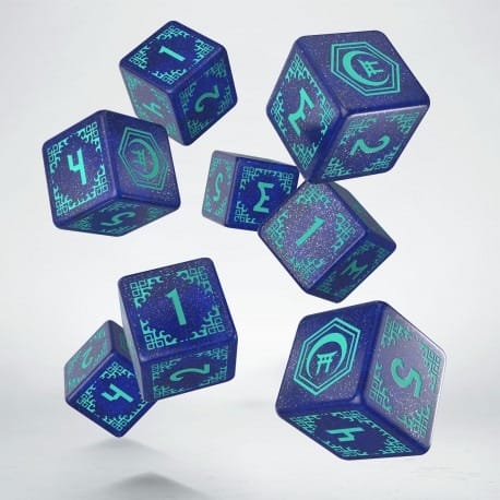 Shadow Scar Dice Set of 8 Essential Blue & Turquoise
