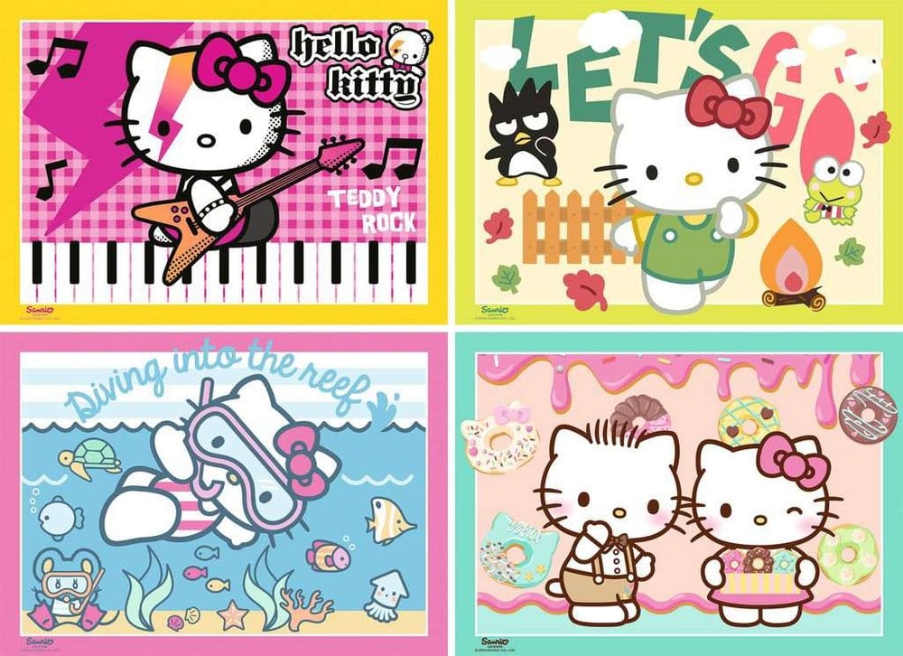 Hello Kitty Puzzle 4-Pack Let's Go, Hello Kitty! (4x100 Pieces)