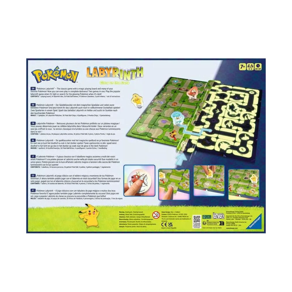 Pokémon-Brettspiel Labyrinth leuchtet im Dunkeln
