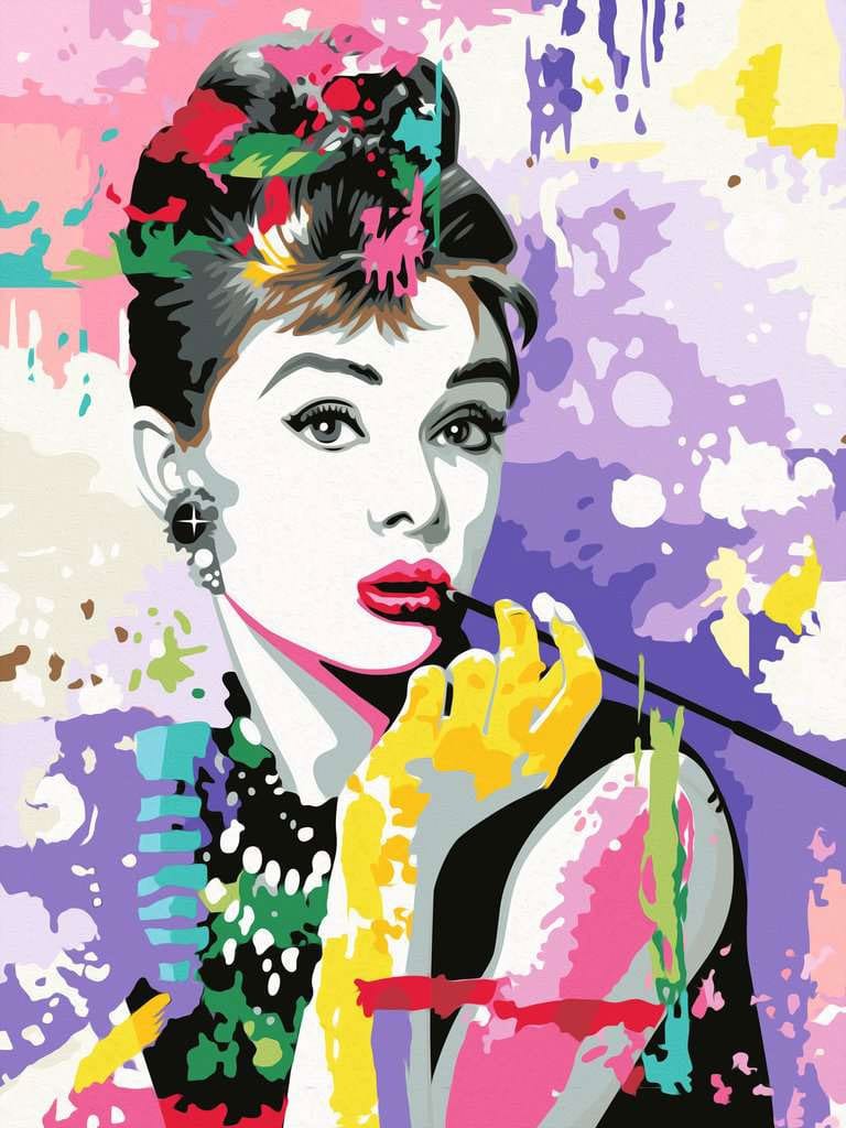 Audrey Hepburn CreArt Paint by Numbers Painting Set 30 x 40 cm