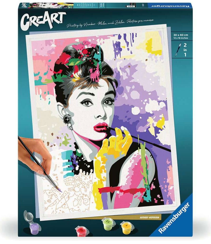 Audrey Hepburn CreArt Paint by Numbers Painting Set 30 x 40 cm