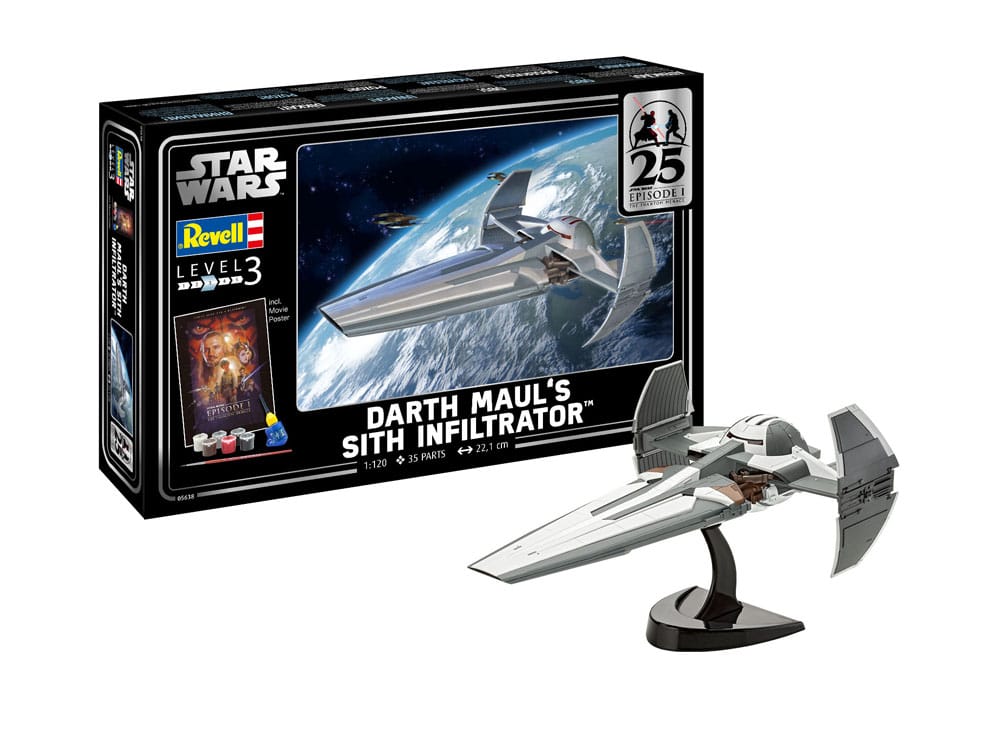 Star Wars Episode I Modellbausatz Geschenkset 1/120 Darth Mauls Sith-Infiltrator 22 cm