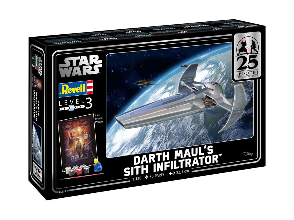 Star Wars Episode I Modellbausatz Geschenkset 1/120 Darth Mauls Sith-Infiltrator 22 cm
