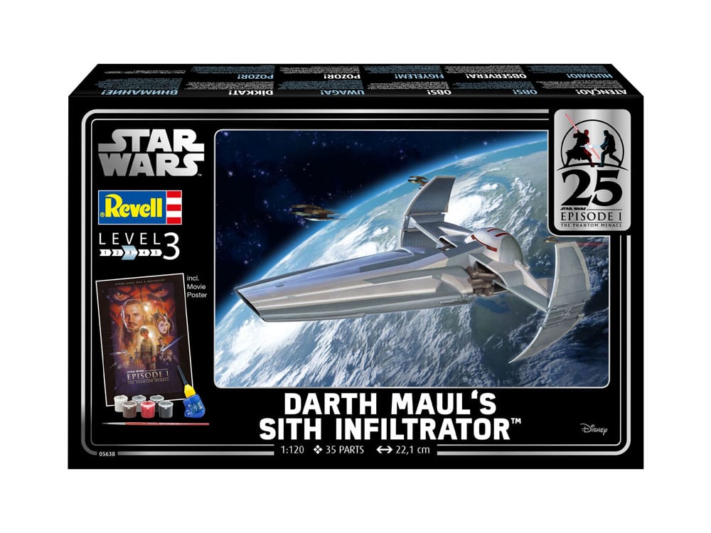 Star Wars Episode I Modellbausatz Geschenkset 1/120 Darth Mauls Sith-Infiltrator 22 cm