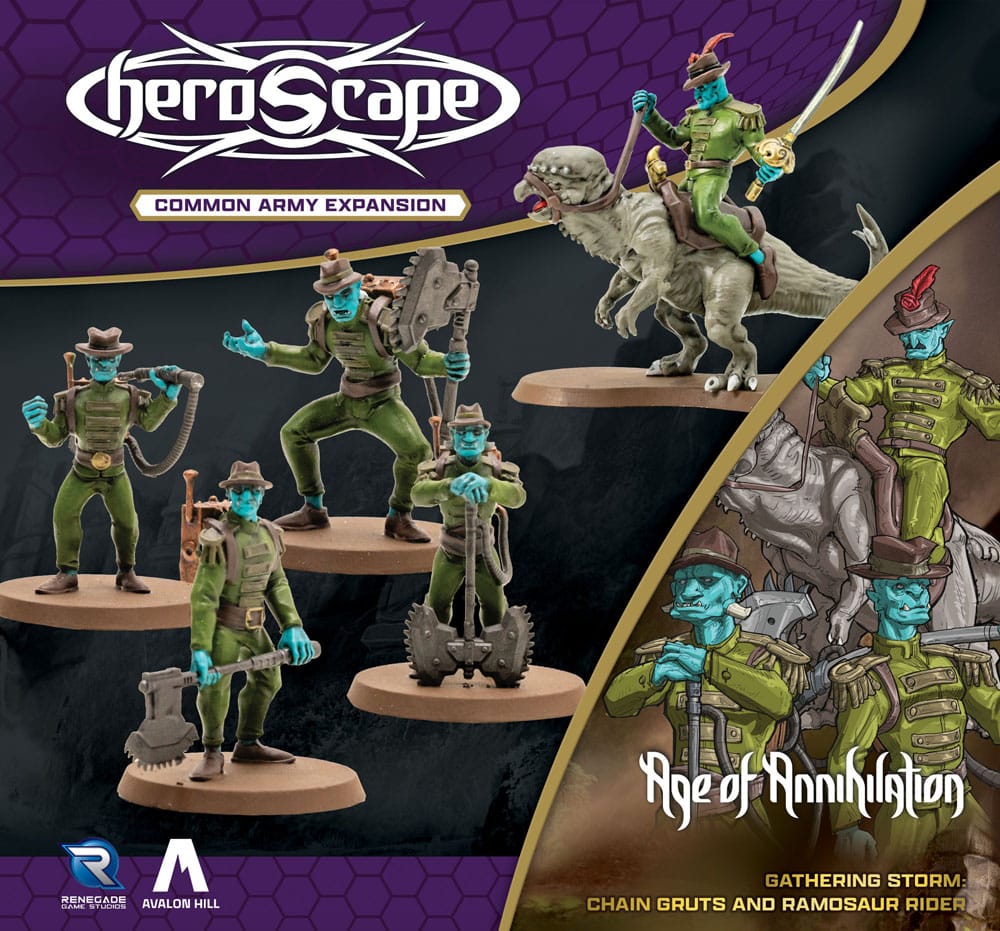Heroscape Army Expansion Age of Annihilation Chain Gruts & Ramosaur Rider (Common) *English Version*
