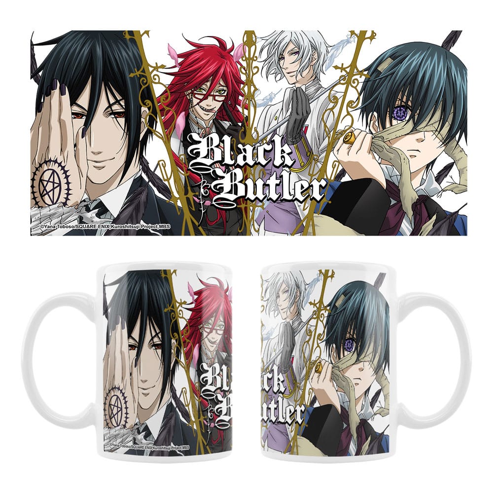 Black Butler Keramiktasse Sebastian, Grell, Ash, Ciel