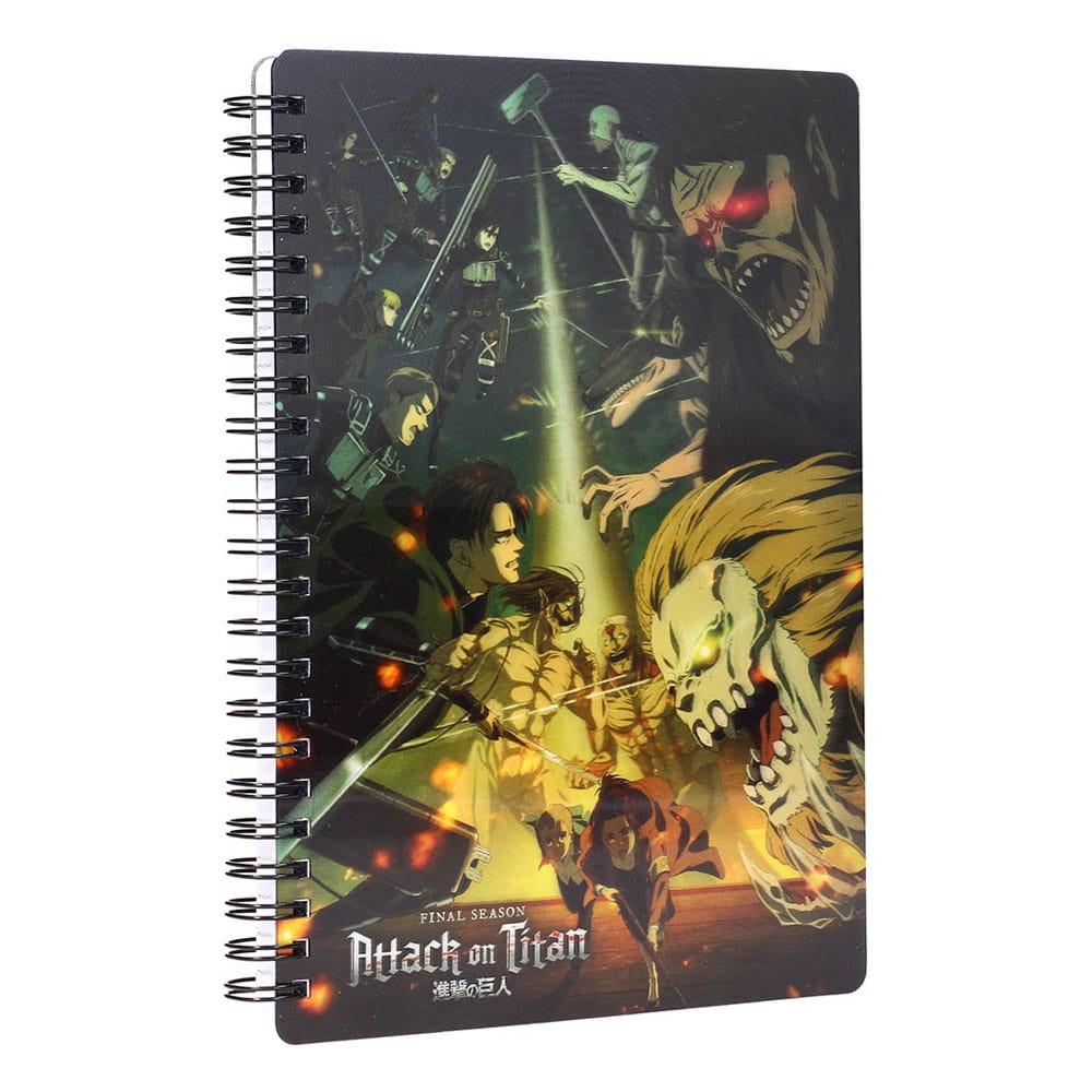 Attack on Titan Notebook mit 3D-Effekt-Kampf