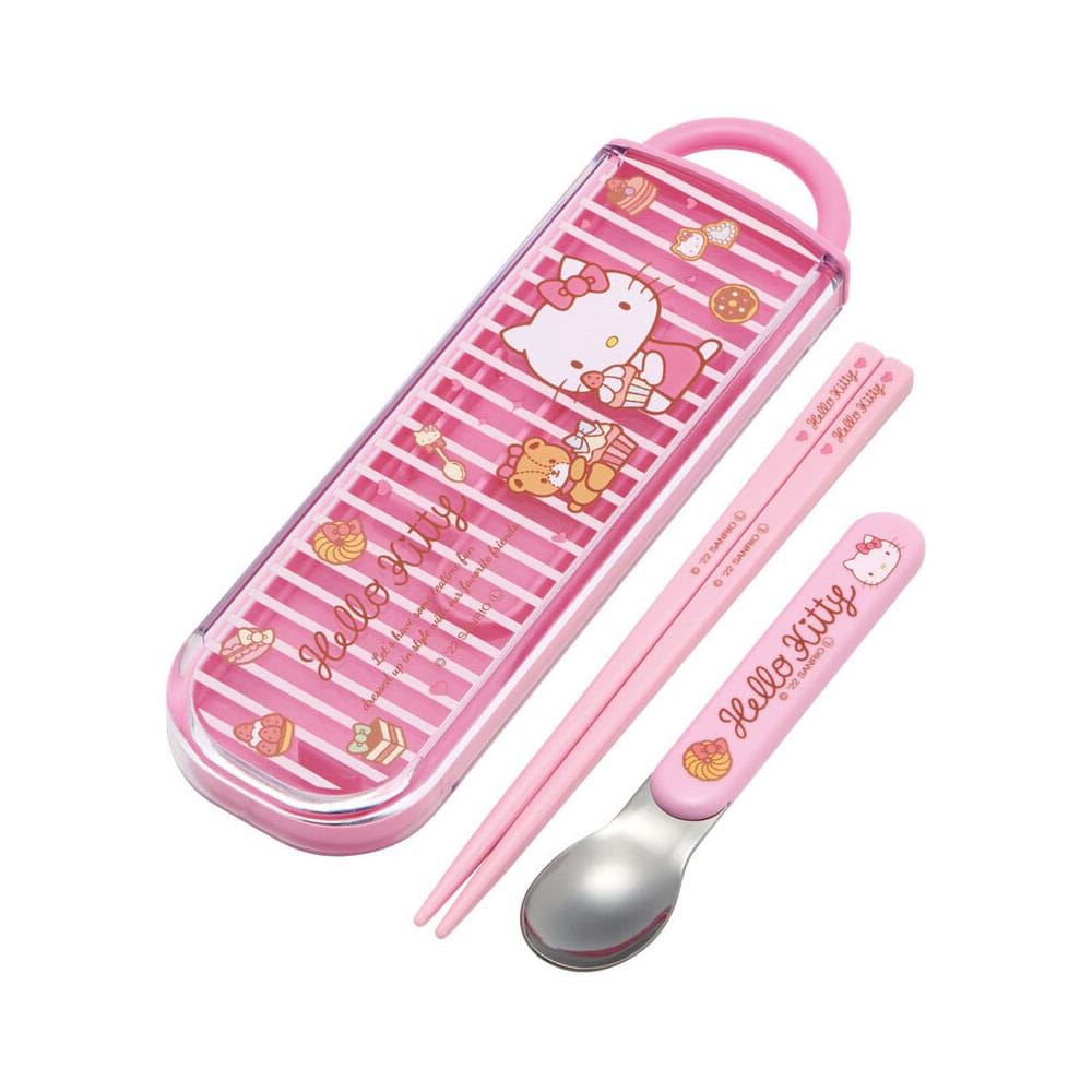 Hello Kitty Essstäbchen und Löffel Sweety Pink