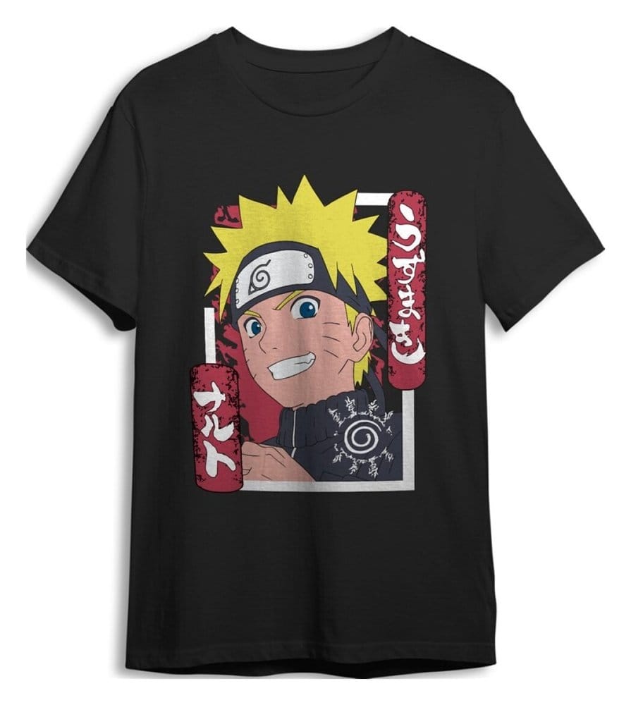 Naruto Shippuden T-Shirt Smile Black Size XL