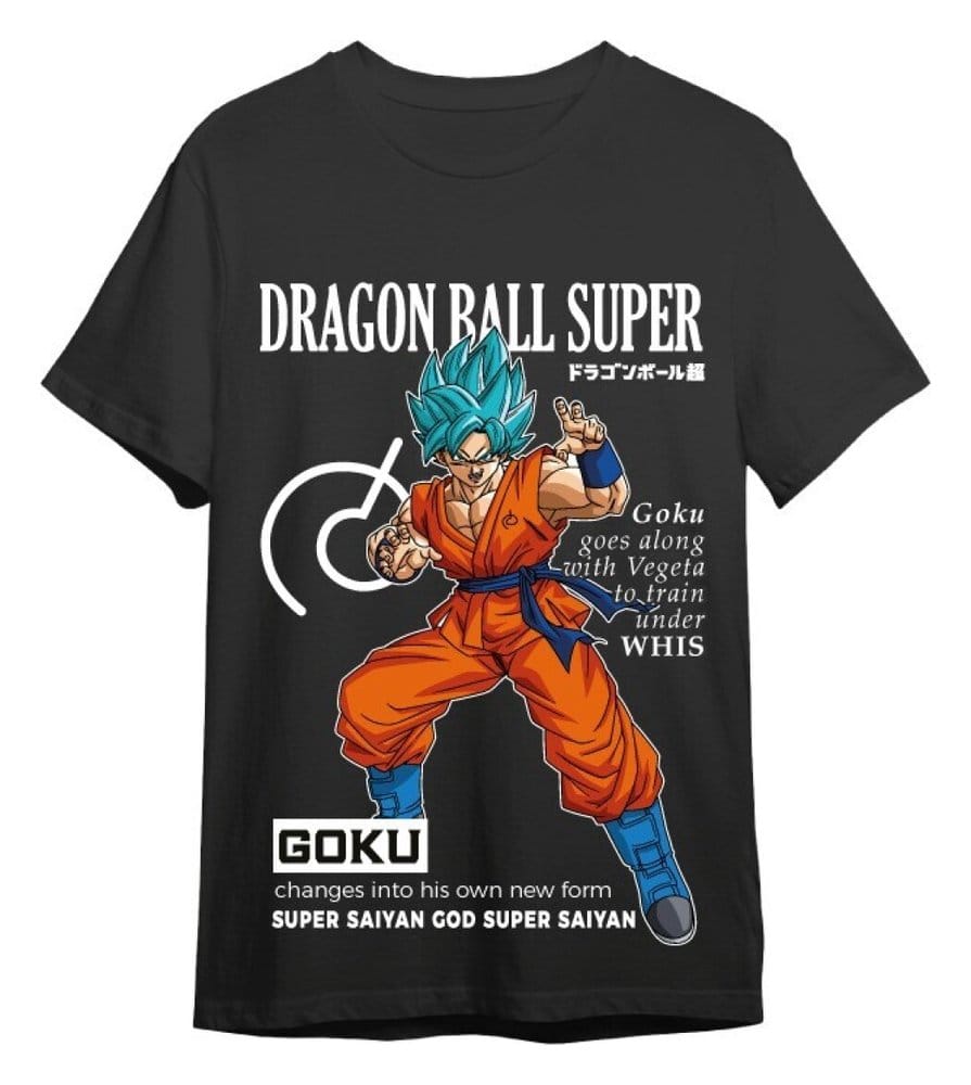 Dragon Ball Super T-Shirt Goku Training Black Size M