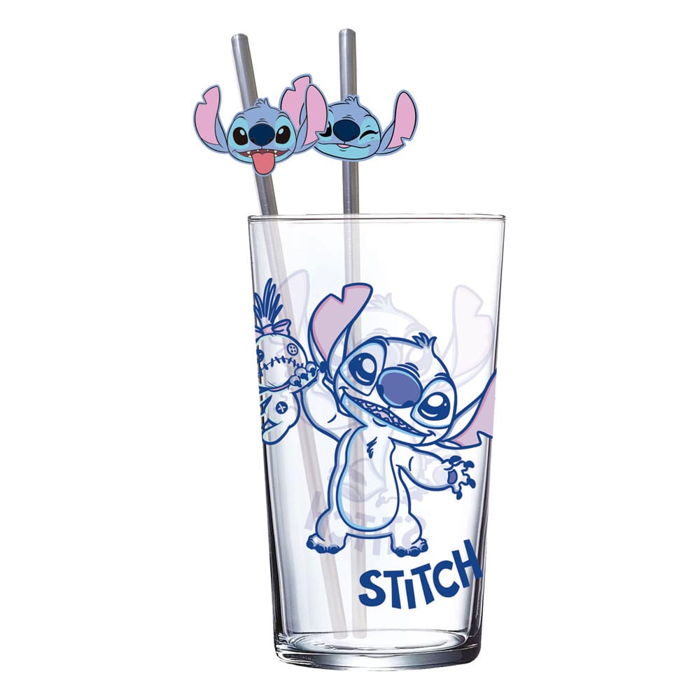 Lilo & Stitch Glass Tumbler with Straws Stitch 485 ml