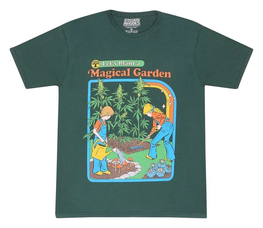 Steven Rhodes T-Shirt Let's Plant A Magical Garden Green Size XL