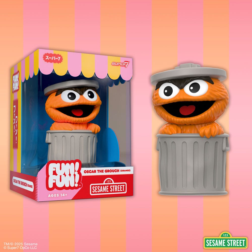 Sesame Street FUN! FUN! Vinyl Action Figure Oscar the Grouch (Orange) 13 cm