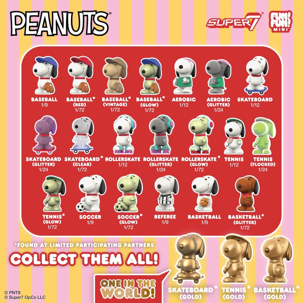 Peanuts Fun! Fun! Mini Figures Wave 01 Athlete Snoopy Blind Box Display (9)