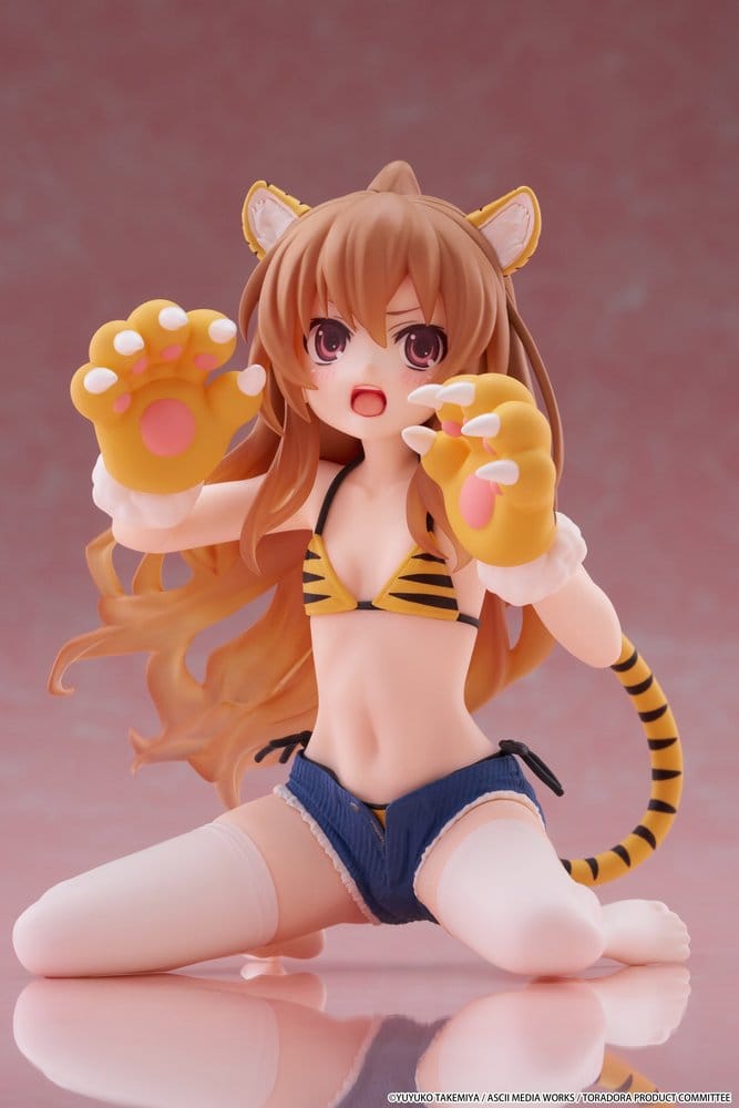 Toradora! Desktop Cute PVC Figure Taiga Aisaka (Tiger Costume Swimwear Ver.) 13 cm