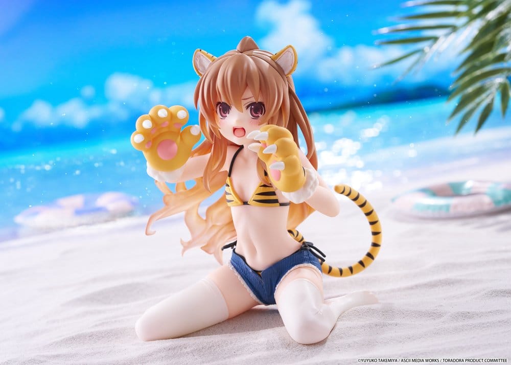 Toradora! Desktop Cute PVC Figure Taiga Aisaka (Tiger Costume Swimwear Ver.) 13 cm