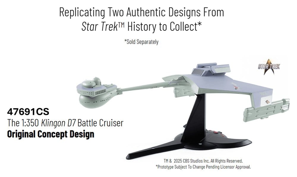 Star Trek TOS DieCast Replica 1/350 Klingon D7 Battle Cruiser Original Concept Design heo EU Exclusive 66 cm