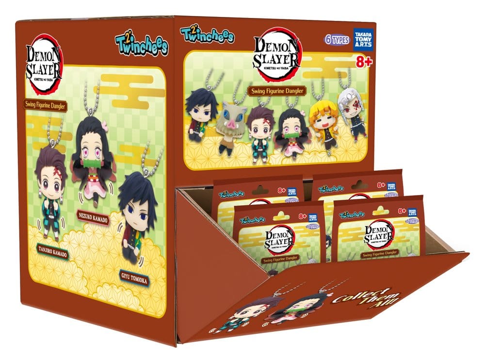 Demon Slayer: Kimetsu no Yaiba Swing Danglers Keychains 3 cm Mystery Capsule Display (12)