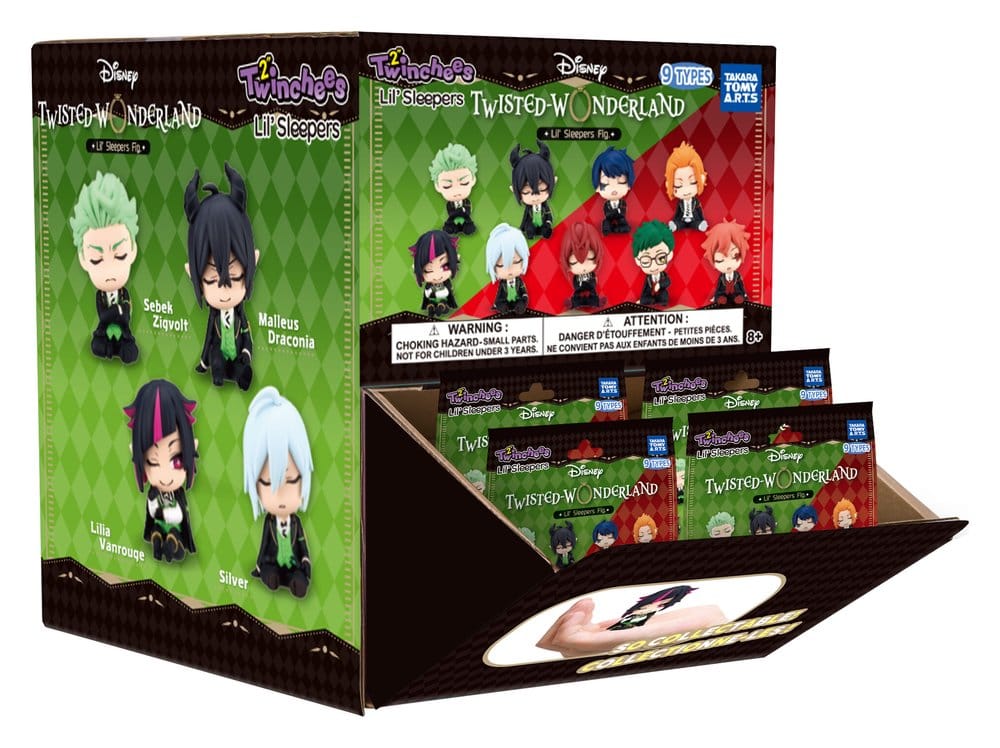Disney Twisted Wonderland Twinchees Mini Figures Lil' Sleepers 5 cm Blind Pack Display (24)