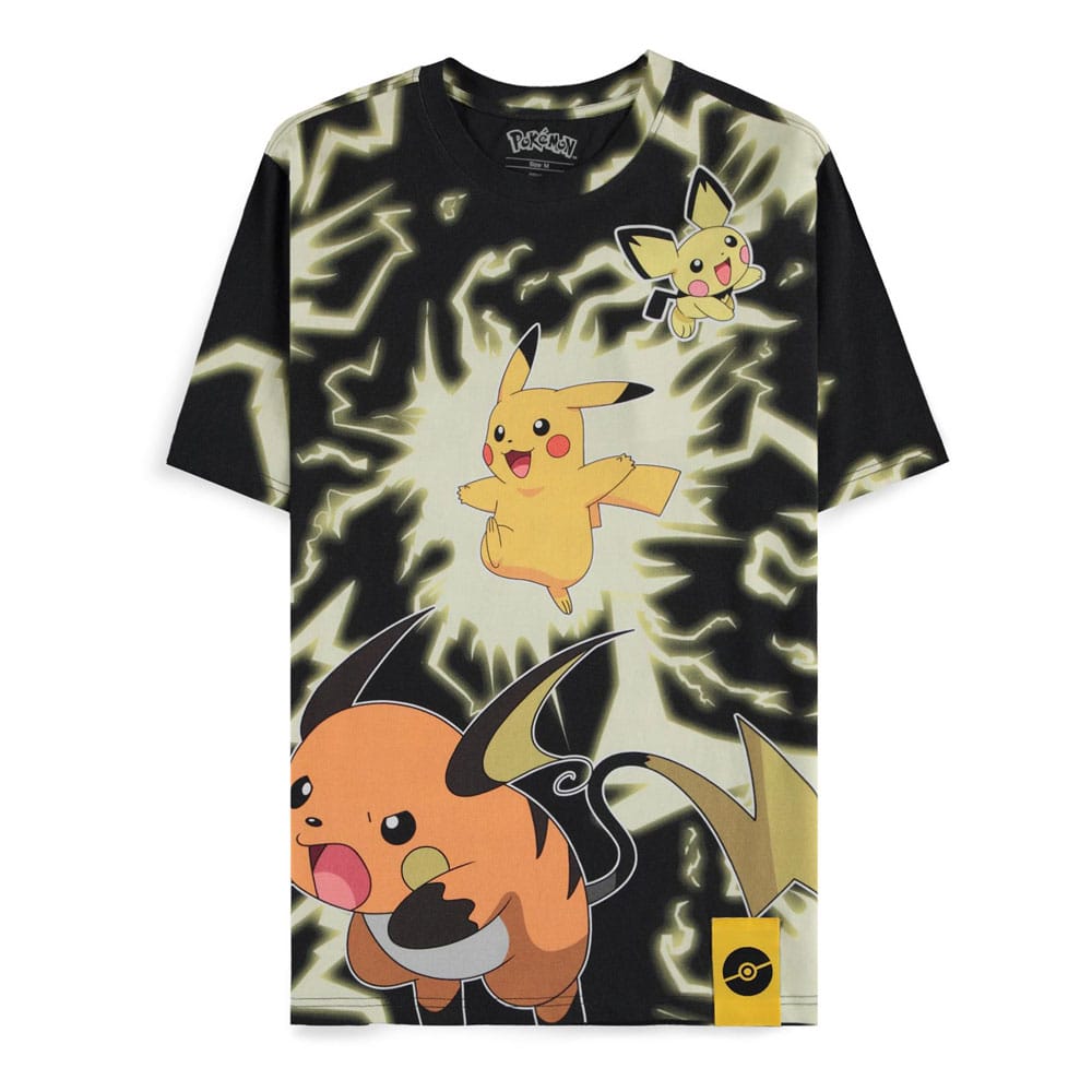 Pokémon T-Shirt Mirage AOP Pikachu Lightning Size XL
