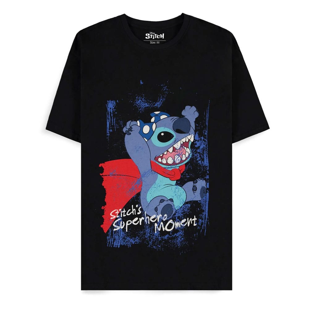 Lilo & Stitch T-Shirt Superhero Black Size XL