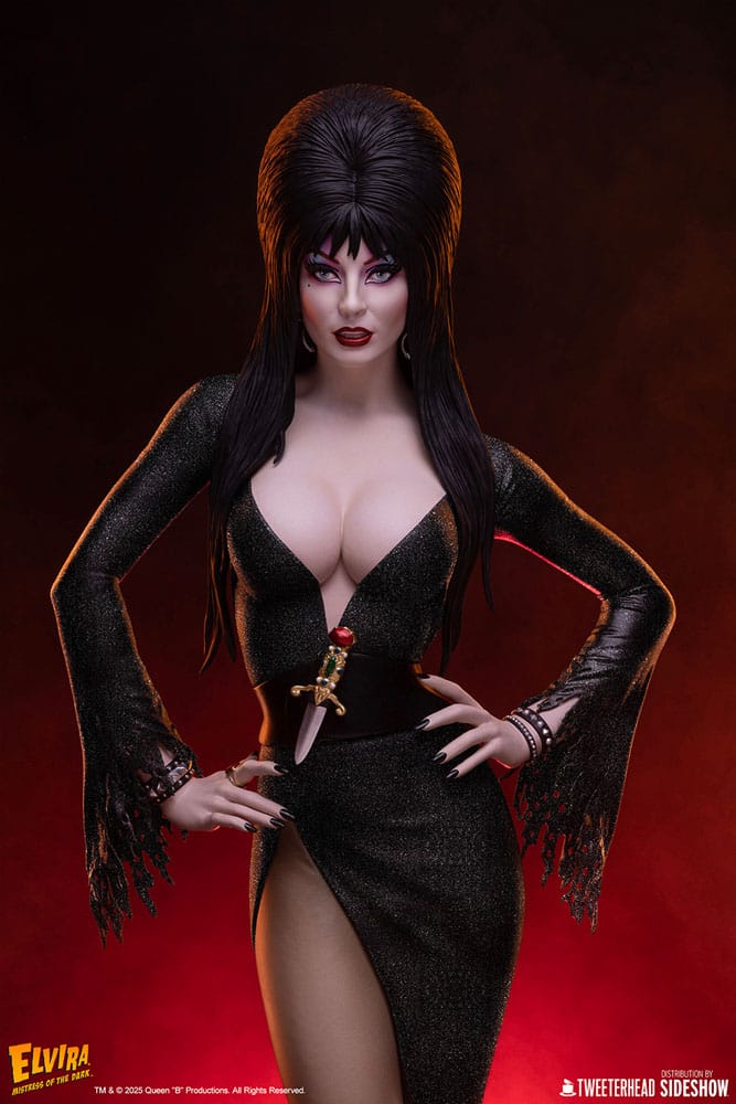 Elvira: Mistress of the Dark Maquette 1/4 Elvira (Black Glitter Dress)