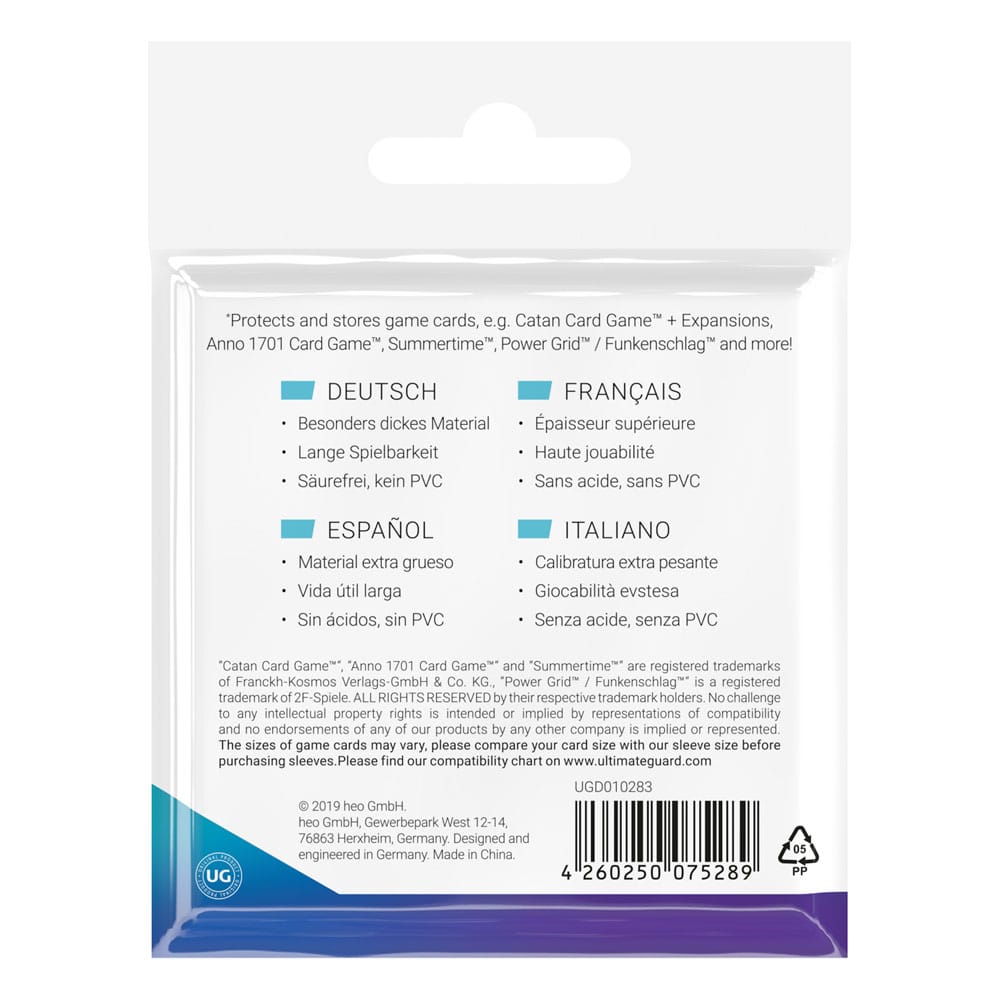 Ultimate Guard Premium Soft Sleeves für Brettspielkarten, quadratisch (50)