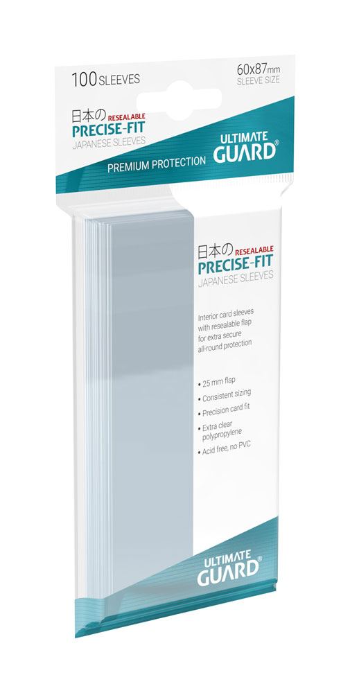 Ultimate Guard Precise-Fit-Hüllen, wiederverschließbar, japanische Größe, transparent (100)