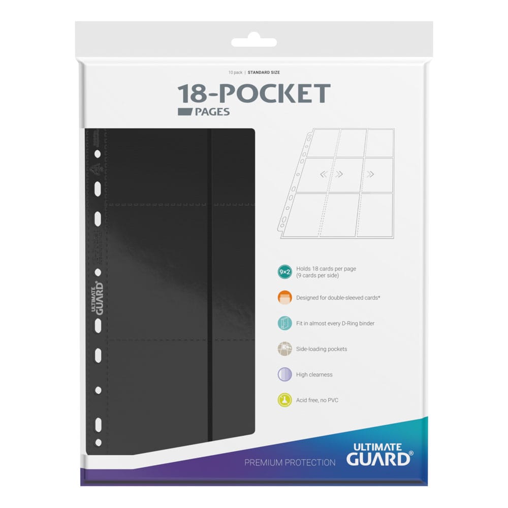Ultimate Guard 18-Pocket-Seiten, seitlich einladbar, Schwarz (10)