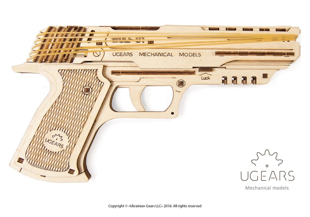 Ugears 3D Wooden Puzzle Wolf-01 Handgun