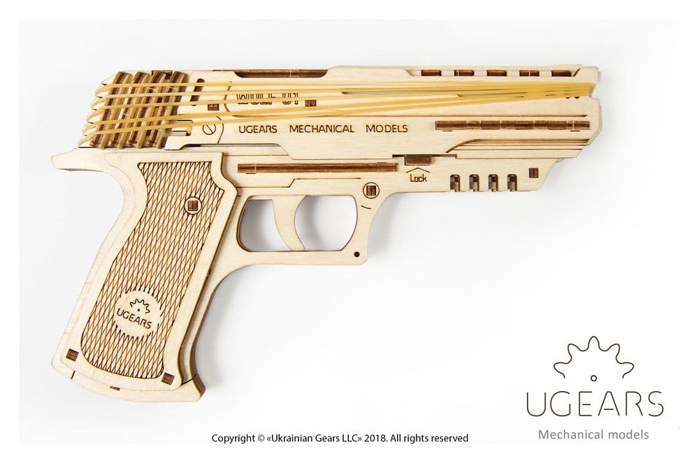 Ugears 3D Wooden Puzzle Wolf-01 Handgun
