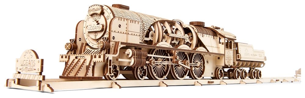 Ugears 3D Wooden Puzzle V-Express Steam Train with Tender