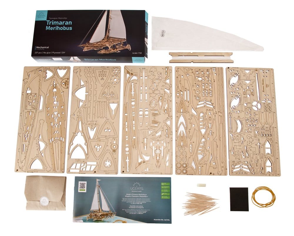 Ugears 3D Wooden Puzzle Trimaran Merihobus
