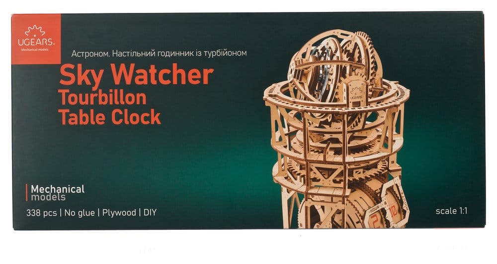 Ugears 3D Wooden Puzzle Sky Watcher Tourbillon Table Clock