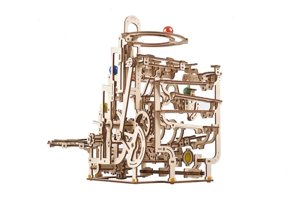 Ugears 3D Wooden Puzzle Marble Run Tiered Hoist