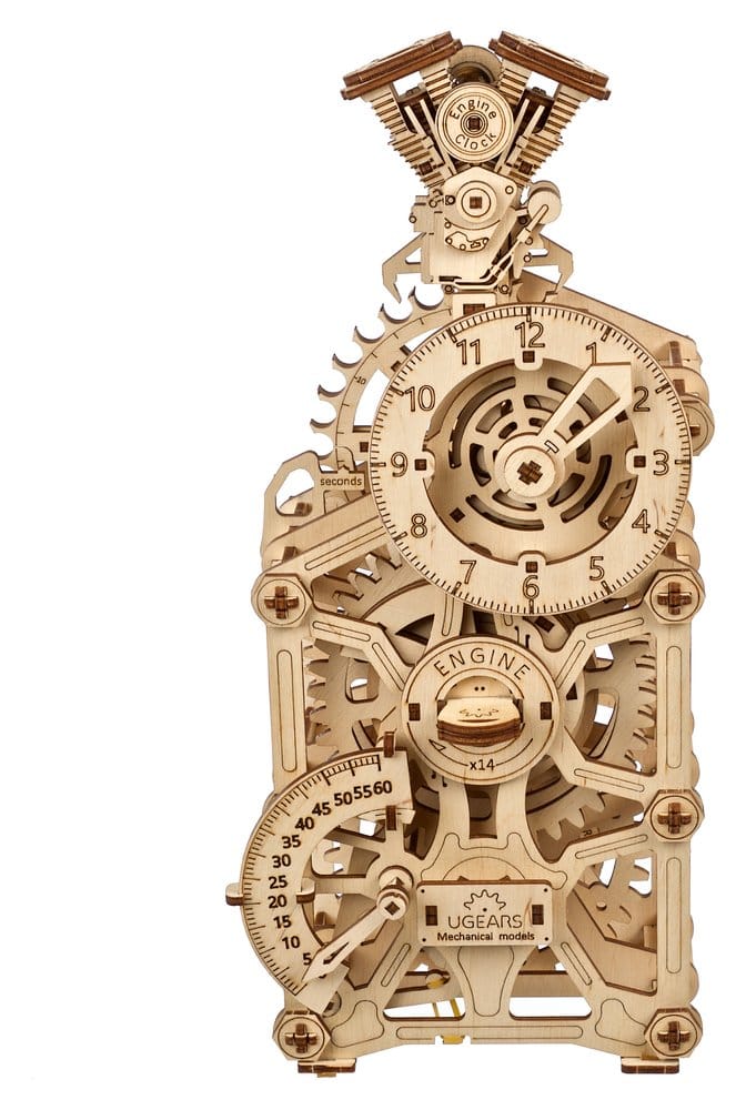 Ugears 3D Wooden Puzzle Engine Clock