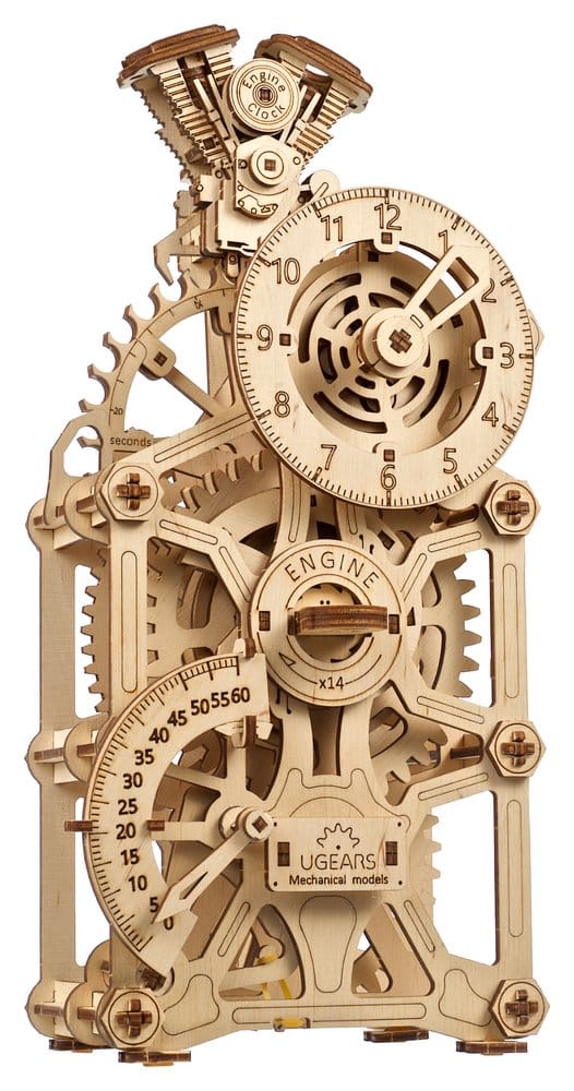 Ugears 3D Wooden Puzzle Engine Clock