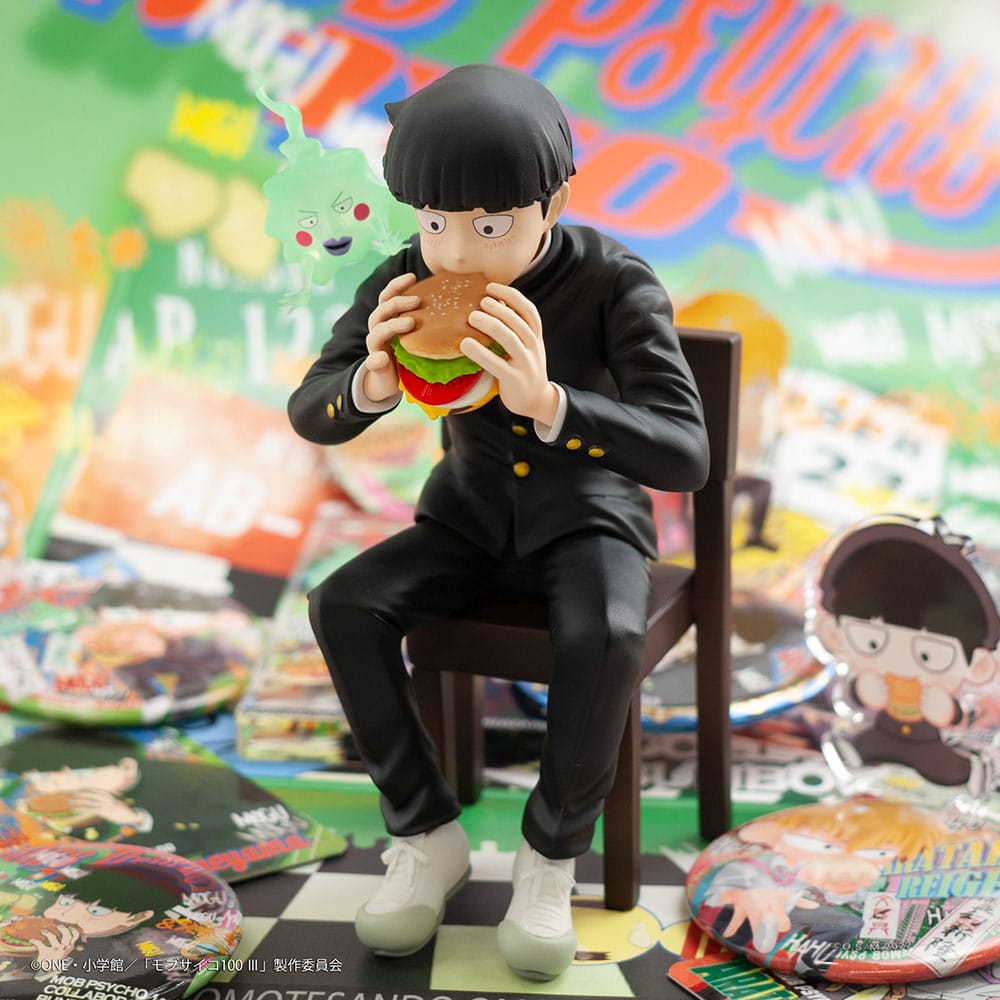 Mob Psycho 100 III x Bunbougu Cafe 2022 PVC Statue Shigeo Kageyama & Ekubo 13 cm