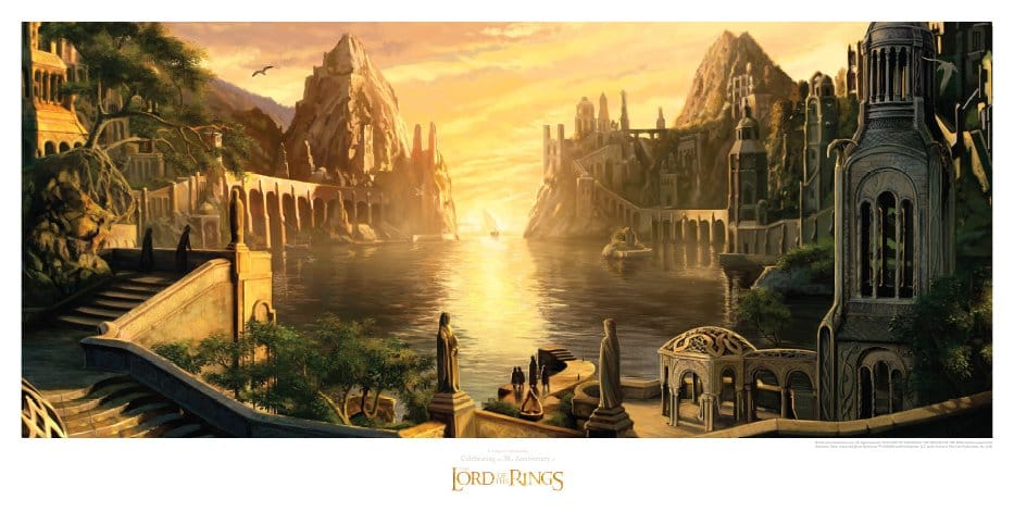 Lord of the Rings Art Print The Grey Havens 59 x 30 cm