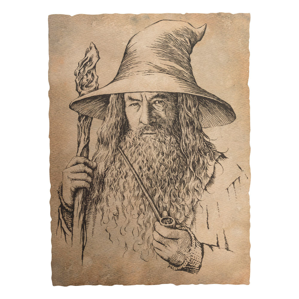 Der Hobbit-Kunstdruck, Porträt von Gandalf dem Grauen, 21 x 28 cm