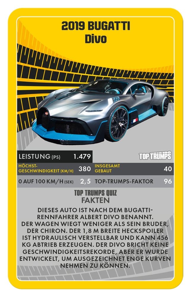 Super Cars Card Game Top Trumps *German Version*