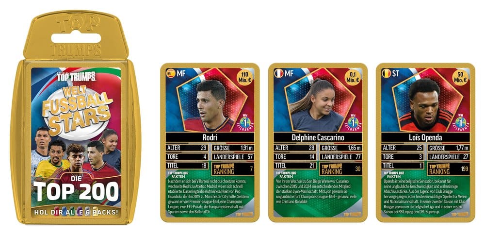World Football Stars Card Game 200 Pack 6 *German Version*